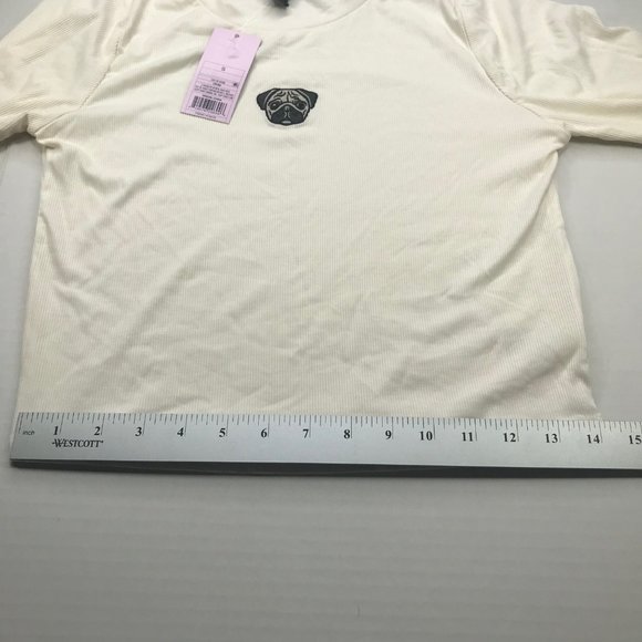 Wild Fable Women's Long Sleeve Rib Fitted Knit Shirt Cream Small New With Tags - Picture 12 of 14